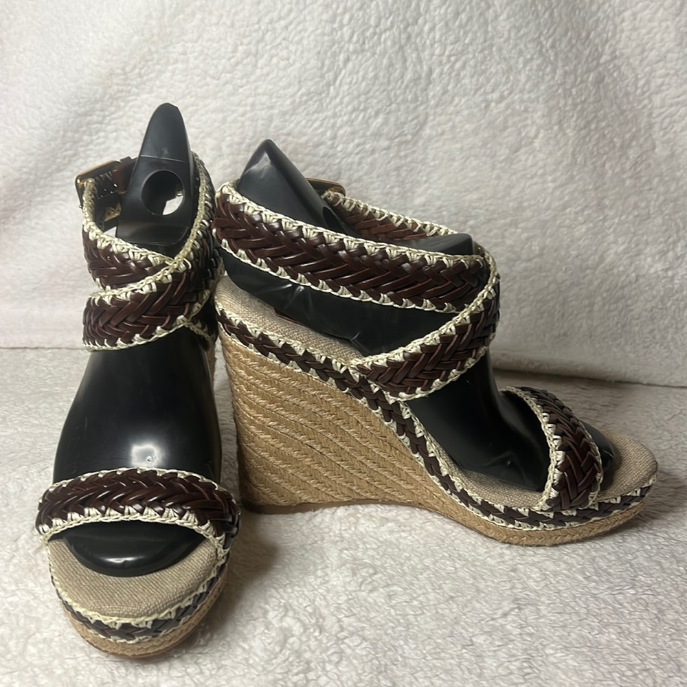 Tory Burch Lilah Wedge Sandals size 8.5 made in Spain
